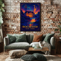 Rochester New York Scenic Travel Poster Vintage Wall Art