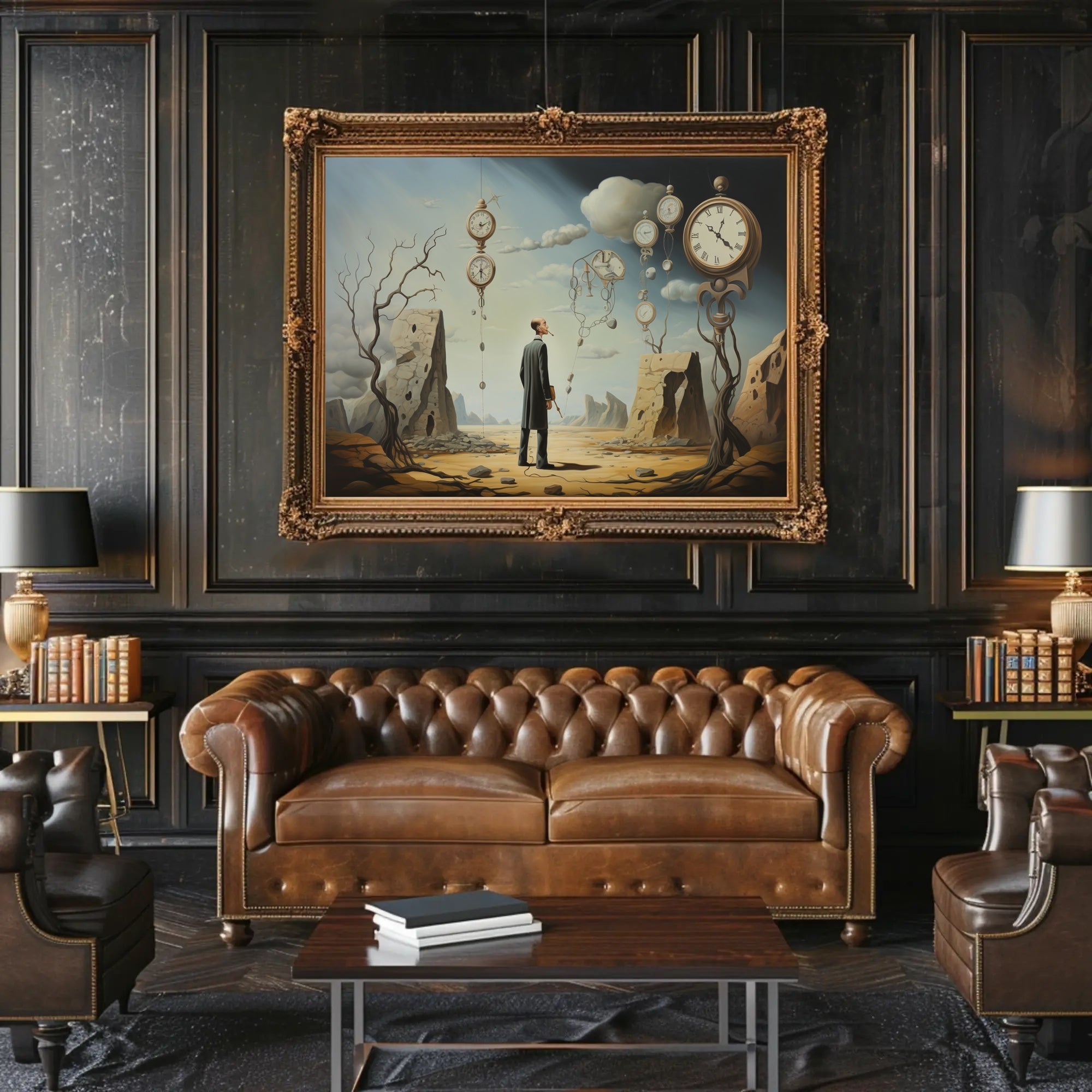 Surreal Dreamscape Timepiece Artistic Poster