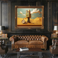 Surreal Dreamlike Landscape with Elevated House Artistic Poster