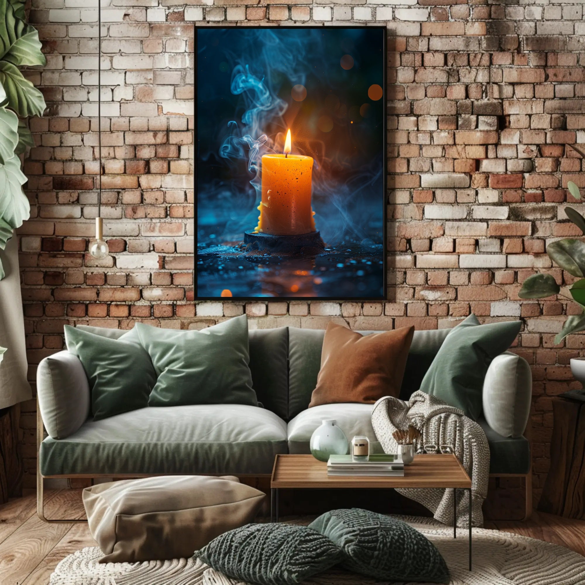 Ethereal Candle Flame Meditation Art Poster PosterGoat
