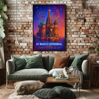 St. Basils Cathedral A Tapestry of Color and Faith Poster