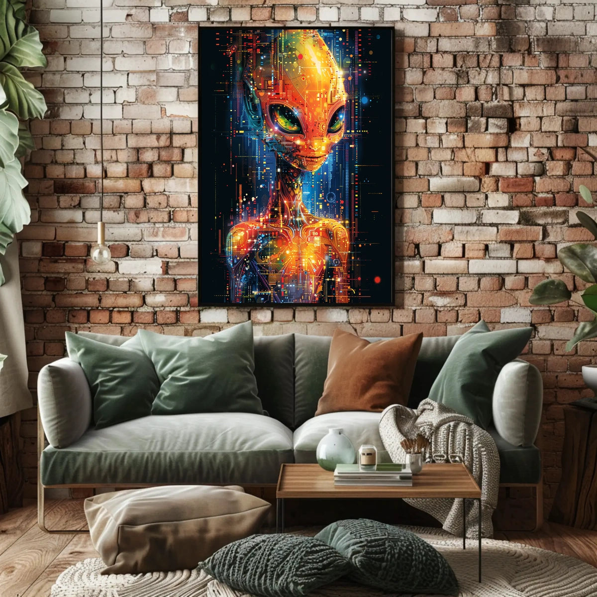 Digital Alien Visage Poster