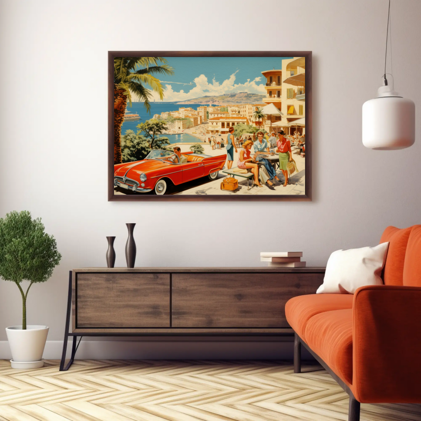 Mediterranean Coast Vintage Travel Poster