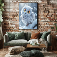 Enchanting Winter Owl Photorealistic Art Poster PosterGoat