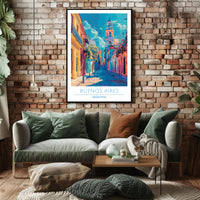 Vibrant Buenos Aires Urban Scene Impressionistic Urban or Cityscape Poster