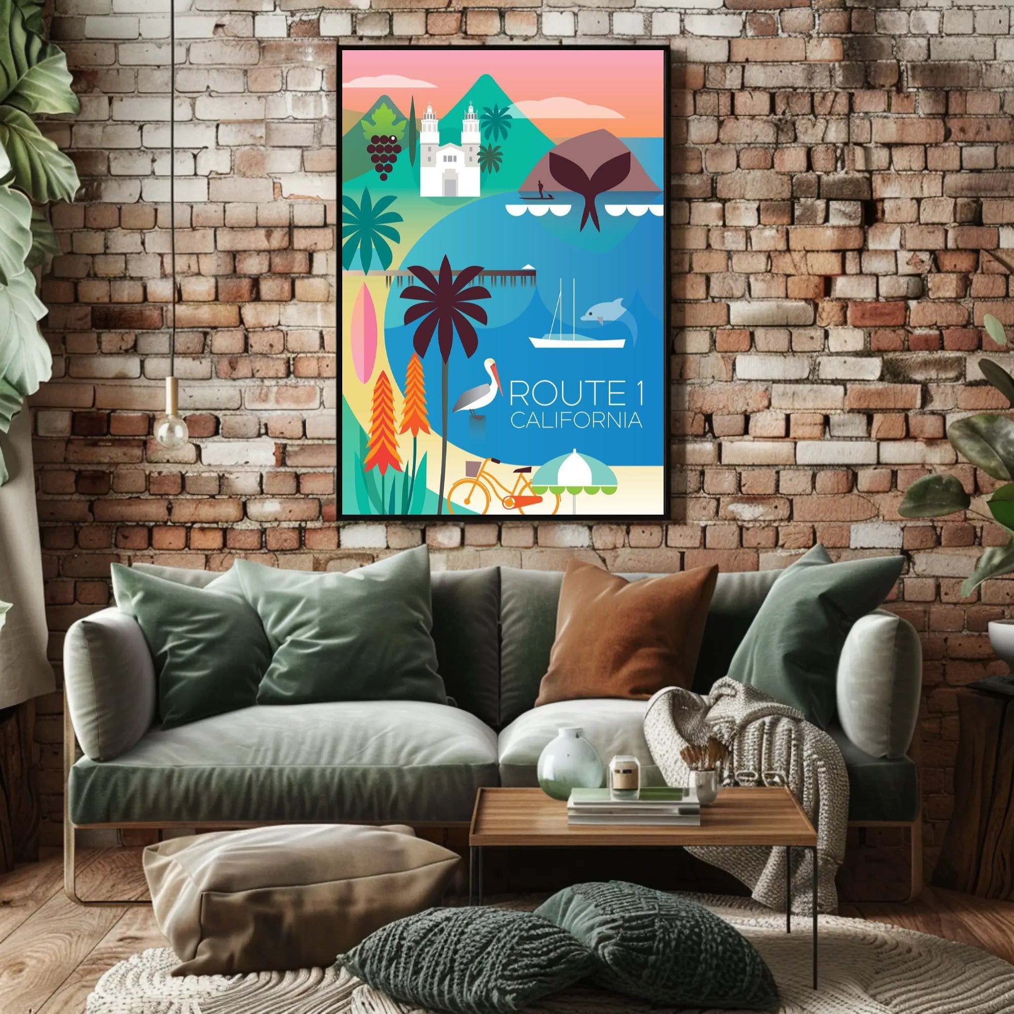 California Coastal Adventure Art – Travel Poster PosterGoat