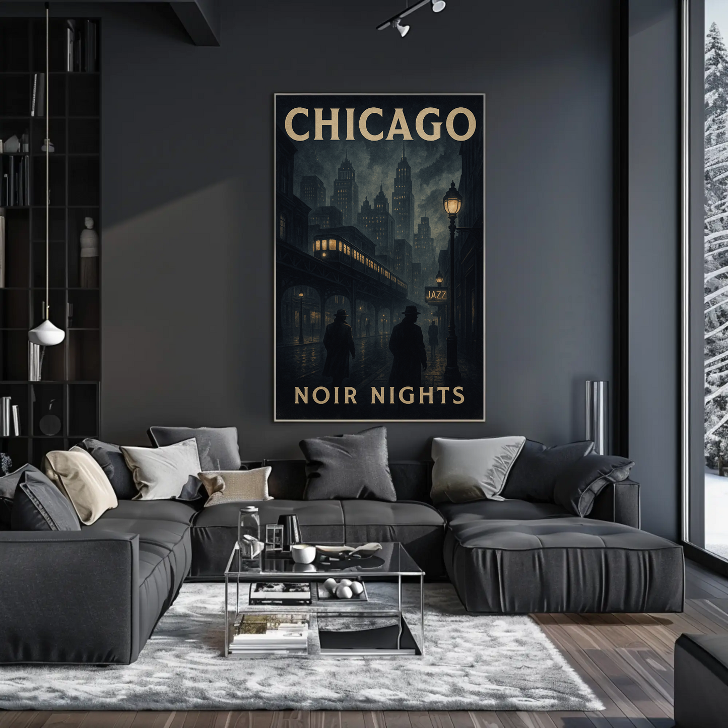 Chicago Noir Nights Jazz Travel Poster