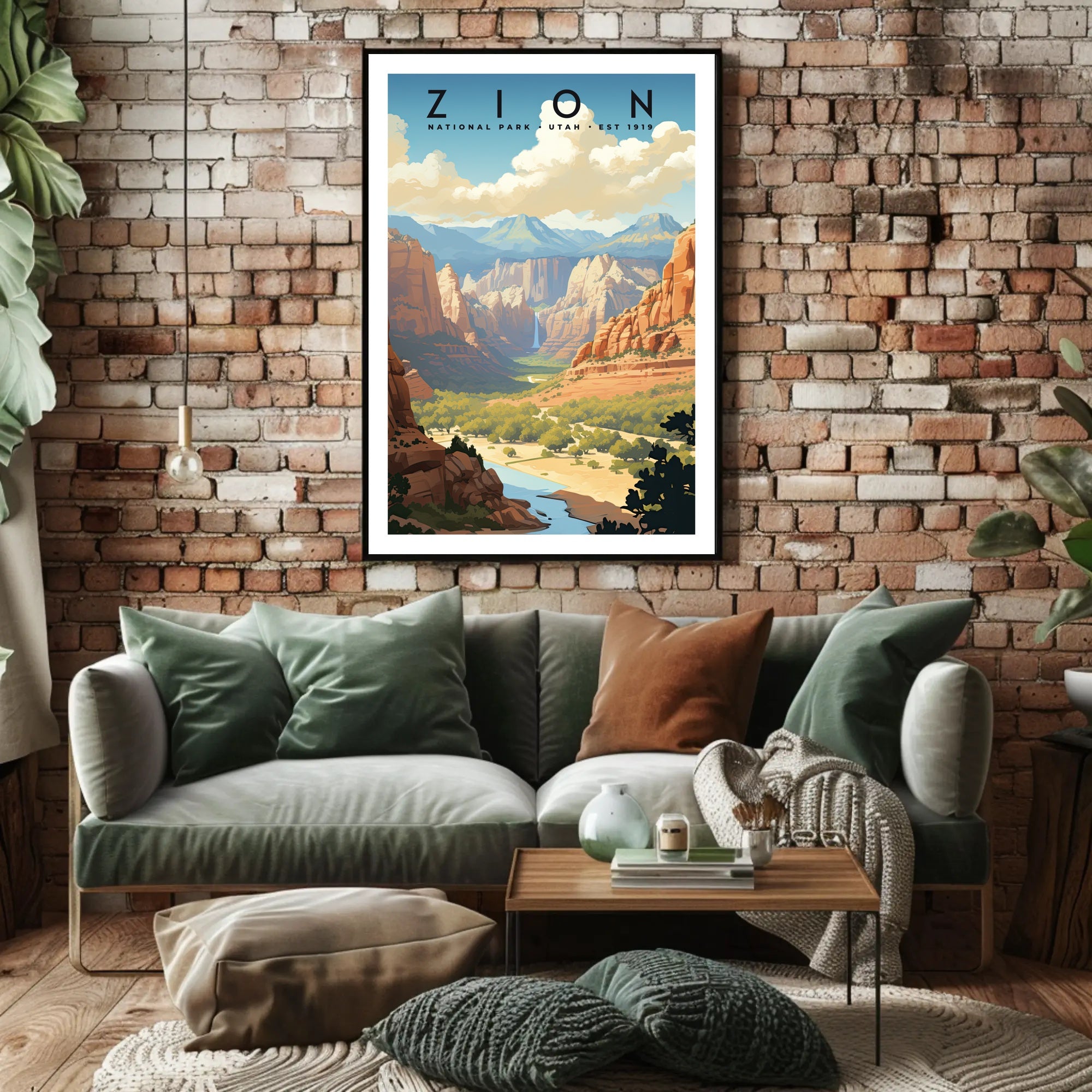 Zion National Park Vintage Travel Poster Print