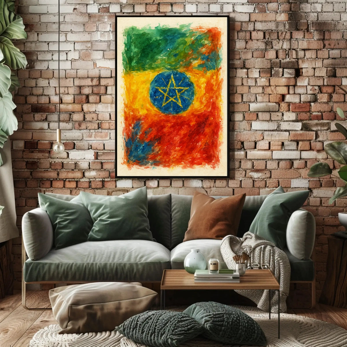 Ethiopian Flag Art Poster
