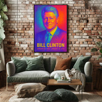 Bill Clinton 42nd President of the United States Neon Gradient Overlay Poster