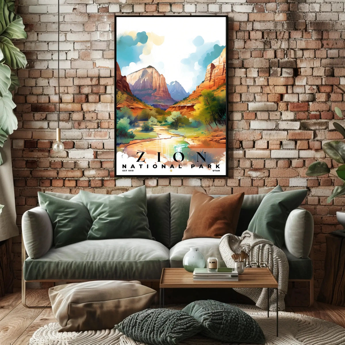 Zion Watercolor Wall Art Poster