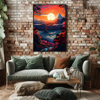 Enchanted Sunset Over Mountains Poster