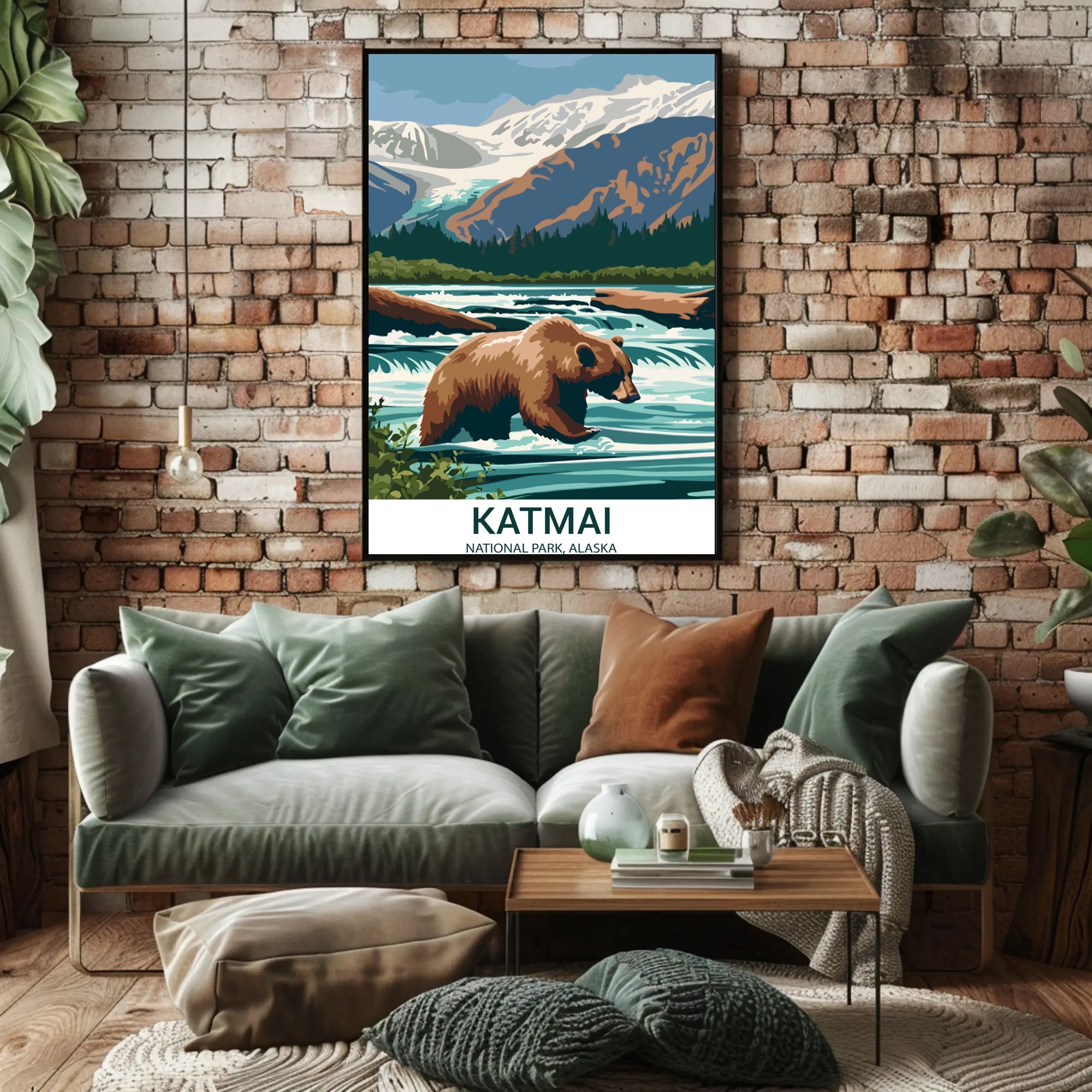 Katmai National Park Vintage Travel Poster