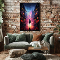 Neon Cityscape Poster