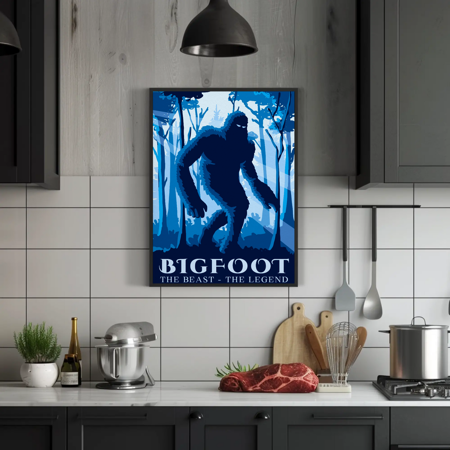 Vintage Poster Bigfoot Forest Mystery