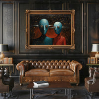 Alien Figures in Cosmic Setting Futuristic Sci-Fi Poster