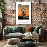 Basra Evening Ferris Wheel Urban or Cityscape Poster PosterGoat