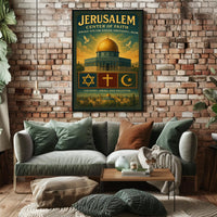 Jerusalem Peaceful Harmony Vintage Cultural or Heritage Poster