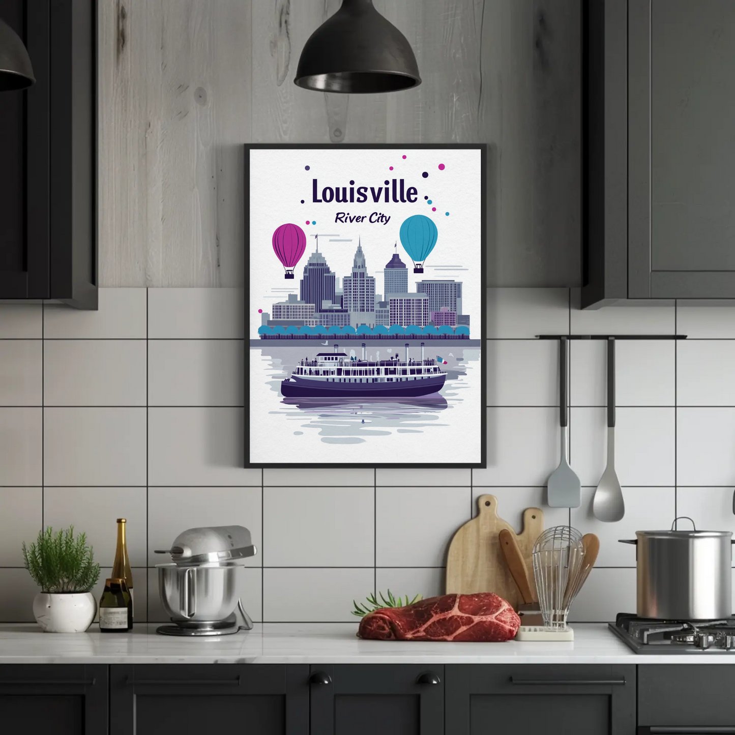 Louisville River City Vintage Poster