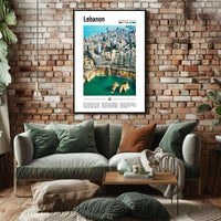 Beirut Skyline Vivid Urban Landscape Travel Poster PosterGoat