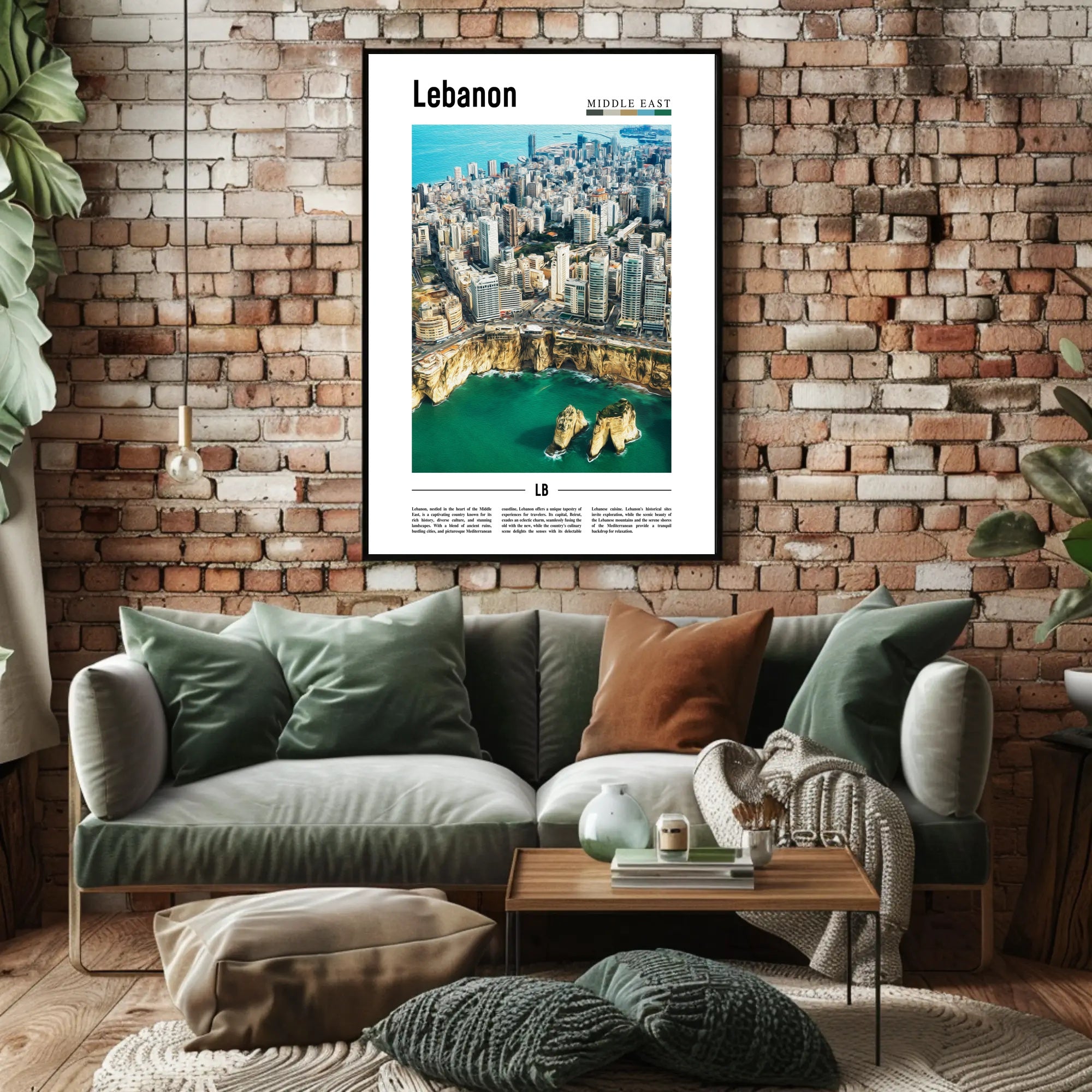 Beirut Skyline Vivid Urban Landscape Travel Poster PosterGoat