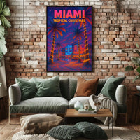 Miami Tropical Christmas Poster