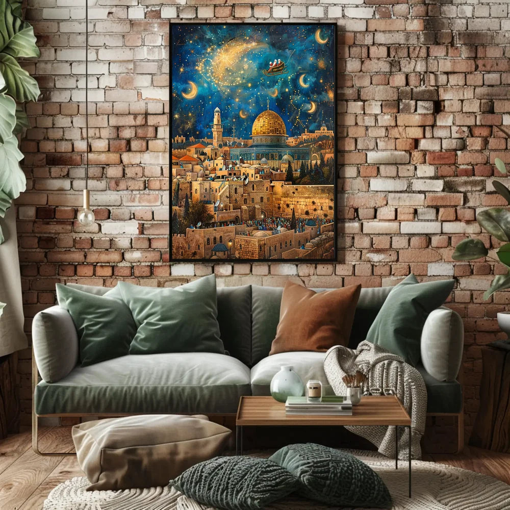 Enchanting Jerusalem Nightscape Holiday Fantasy Poster