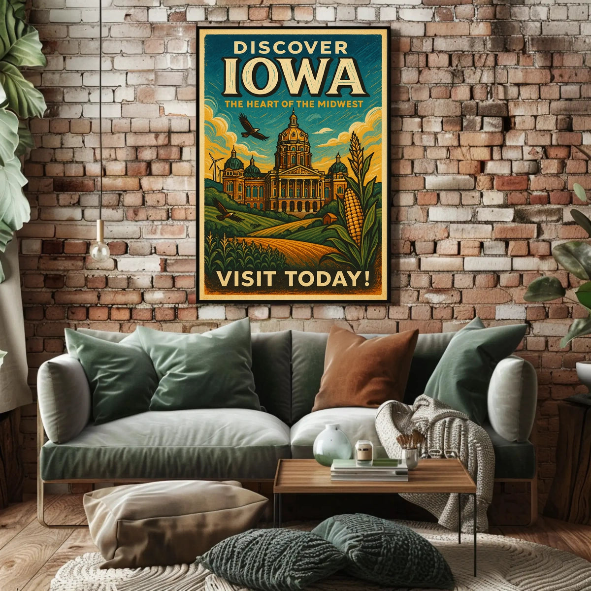 Discover Iowa The Heart of the Midwest Poster