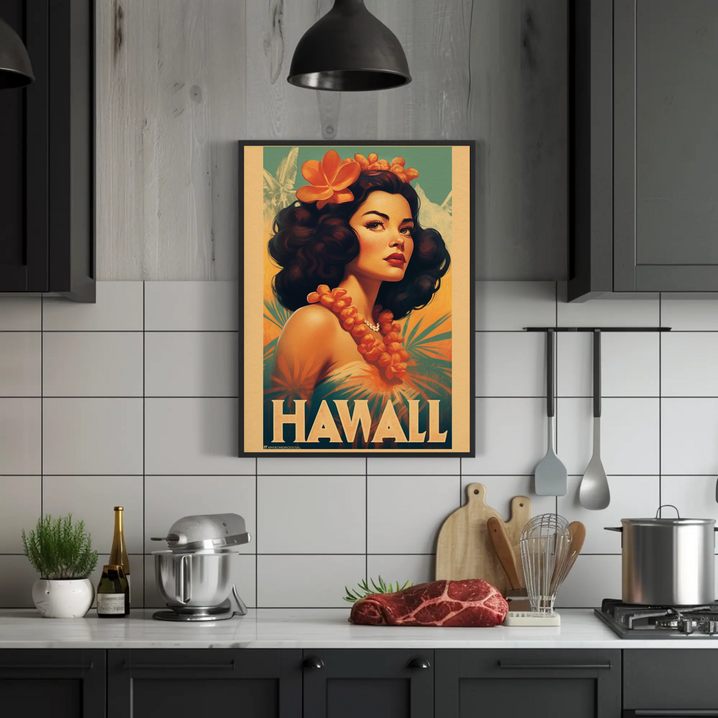 Hawaii Vintage Travel Poster