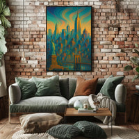 New York City Dreamscape Poster Abstract Cityscape Wall Art
