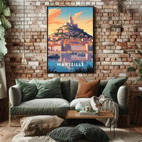 Marseille Notre-Dame de la Garde Travel Poster