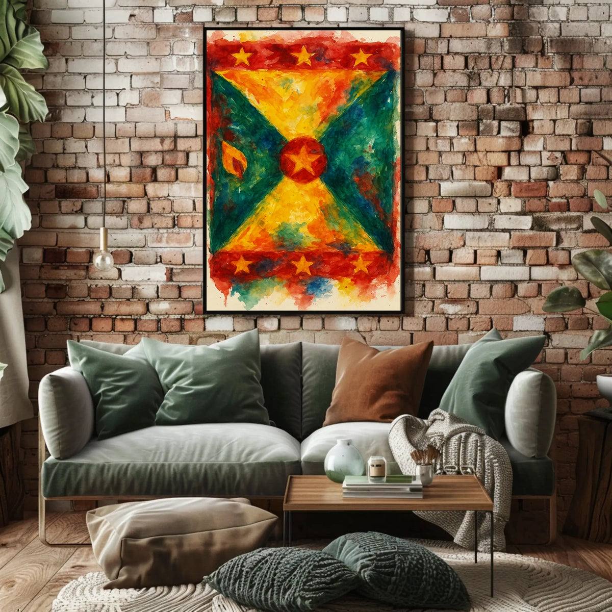 Vibrant Abstract Flag Modern Art Poster