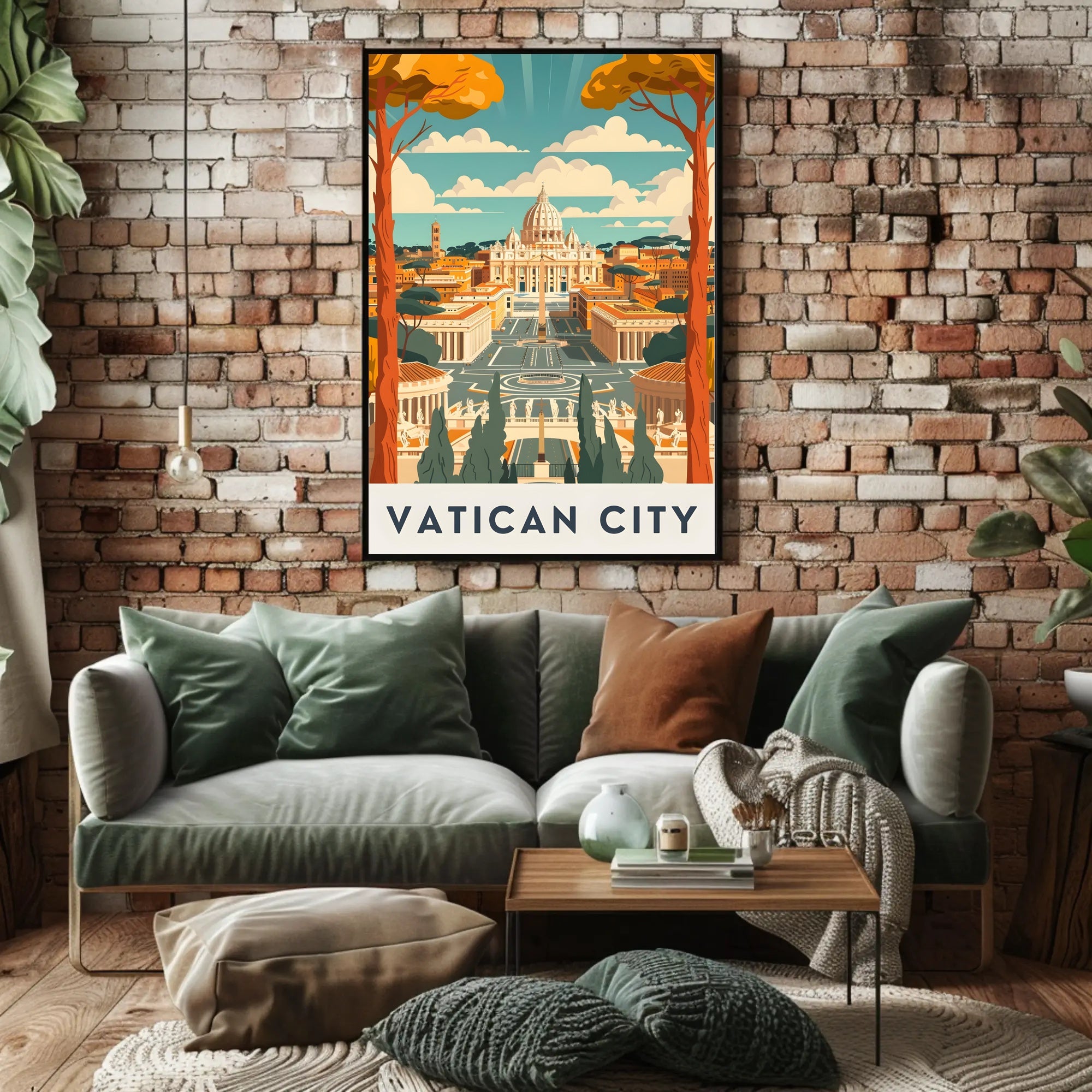 St. Peter's Basilica Art Deco Vatican Travel Poster