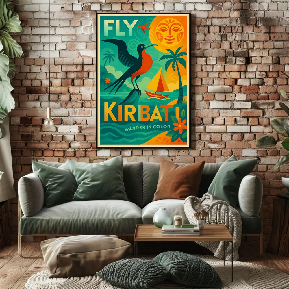 Kiribati Tropical Escape Retro Travel Poster PosterGoat