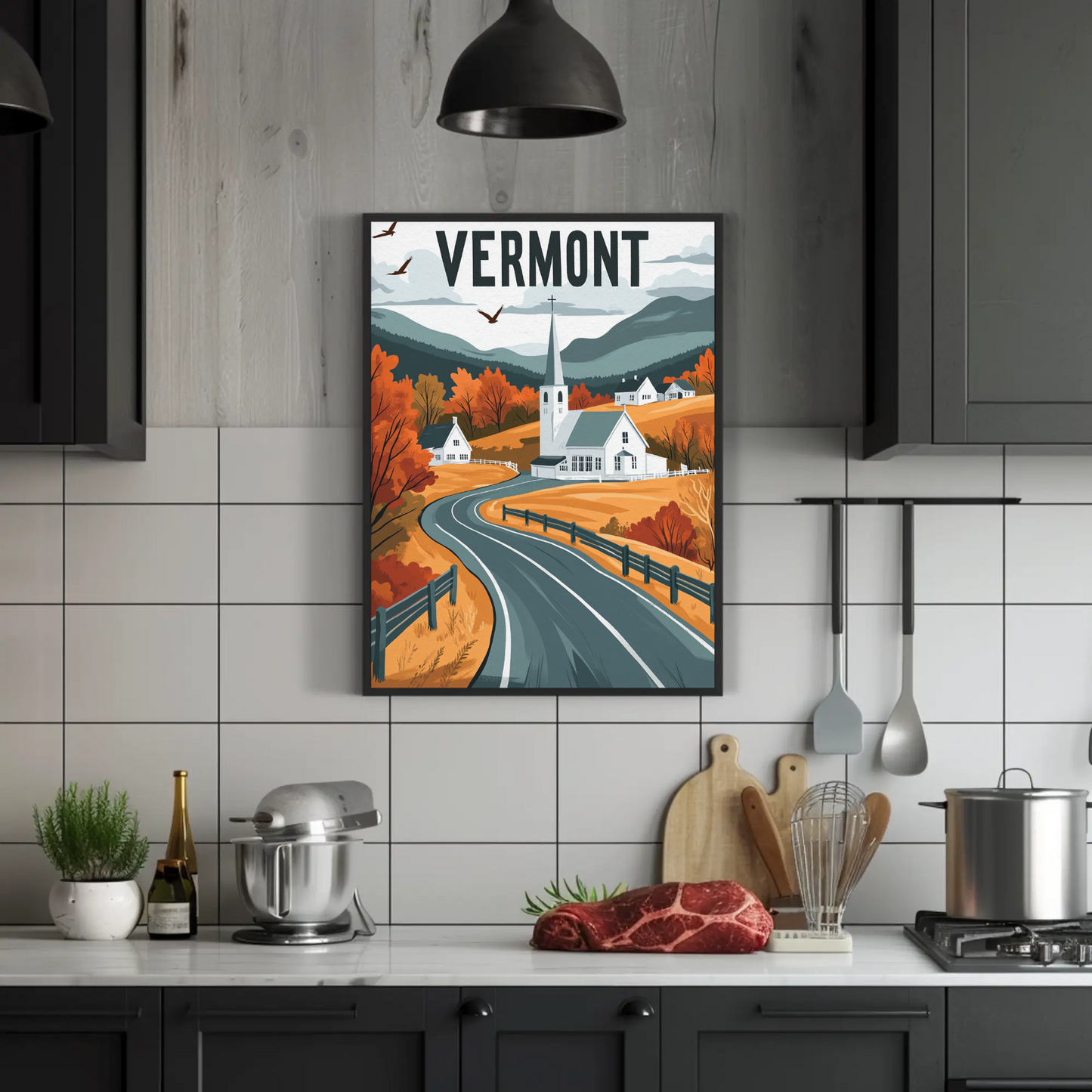 Vermont Vintage Poster - Fall Countryside