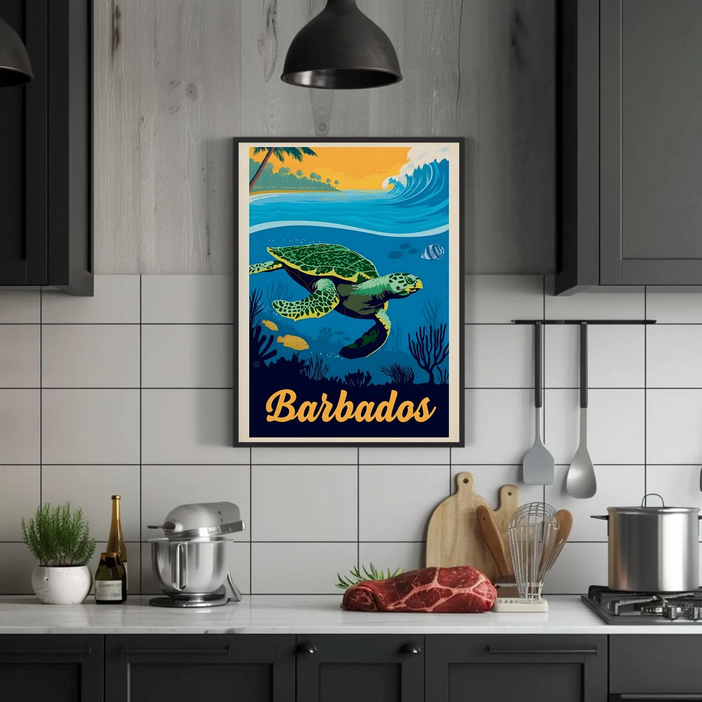 Barbados Vintage Travel Poster