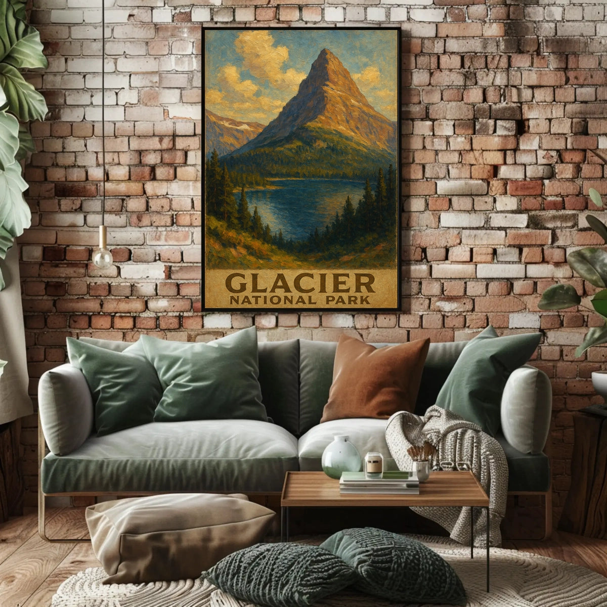 Glacier National Park Majestic Alpine Wilderness Wanderlust Inspired Serene Scenic Travel Poster