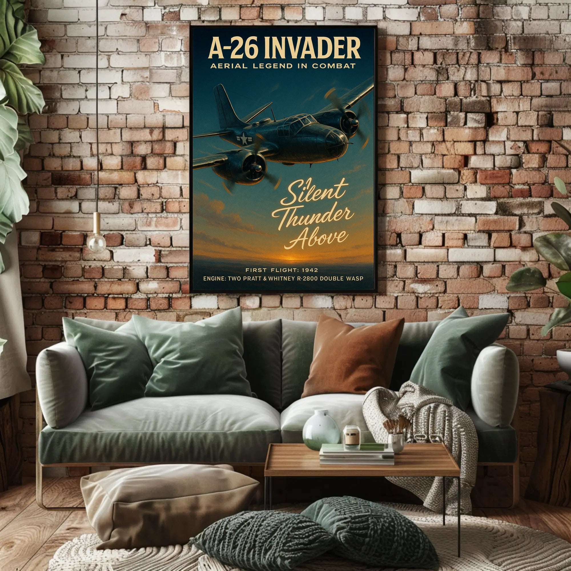 A-26 Invader Vintage WWII Aviation Art Poster