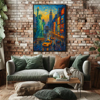 New York City Urban Landscape Poster Abstract Wall Art