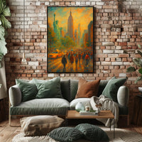 New York Cityscape Poster Abstract Urban Travel Wall Art