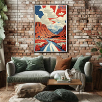 Utah Landscape Art with Patriotic Colors Travel Poster