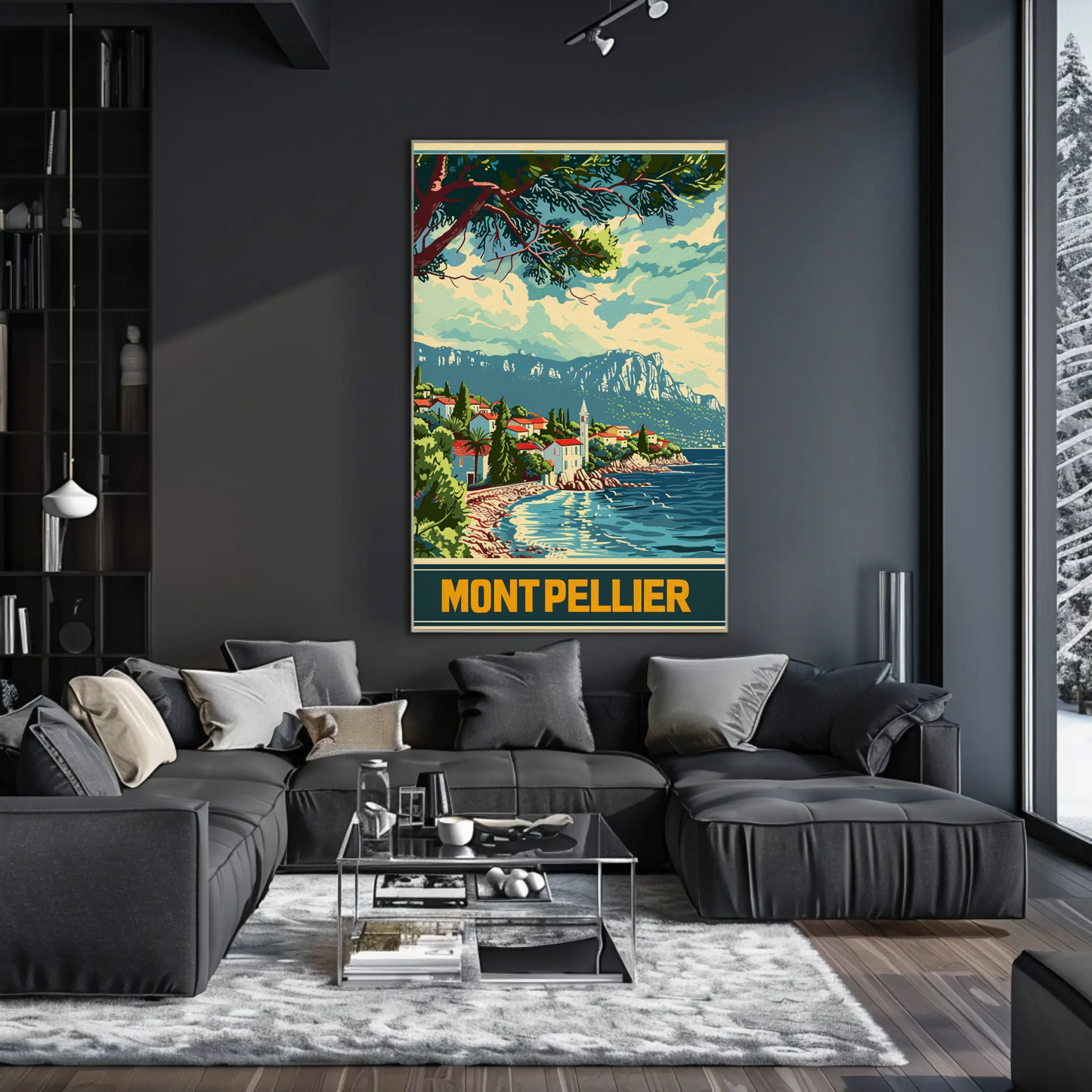 Montpellier Seaside Village Cliffs Trees Travel Poster