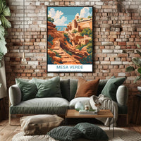 Mesa Verde National Park Vintage Illustration Poster