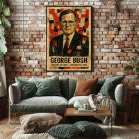 George H. W. Bush 41st President of the United States Layered paper Collage Poster