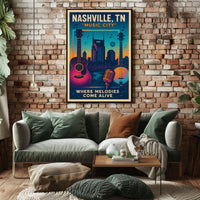 Nashville, TN Music City Poster
