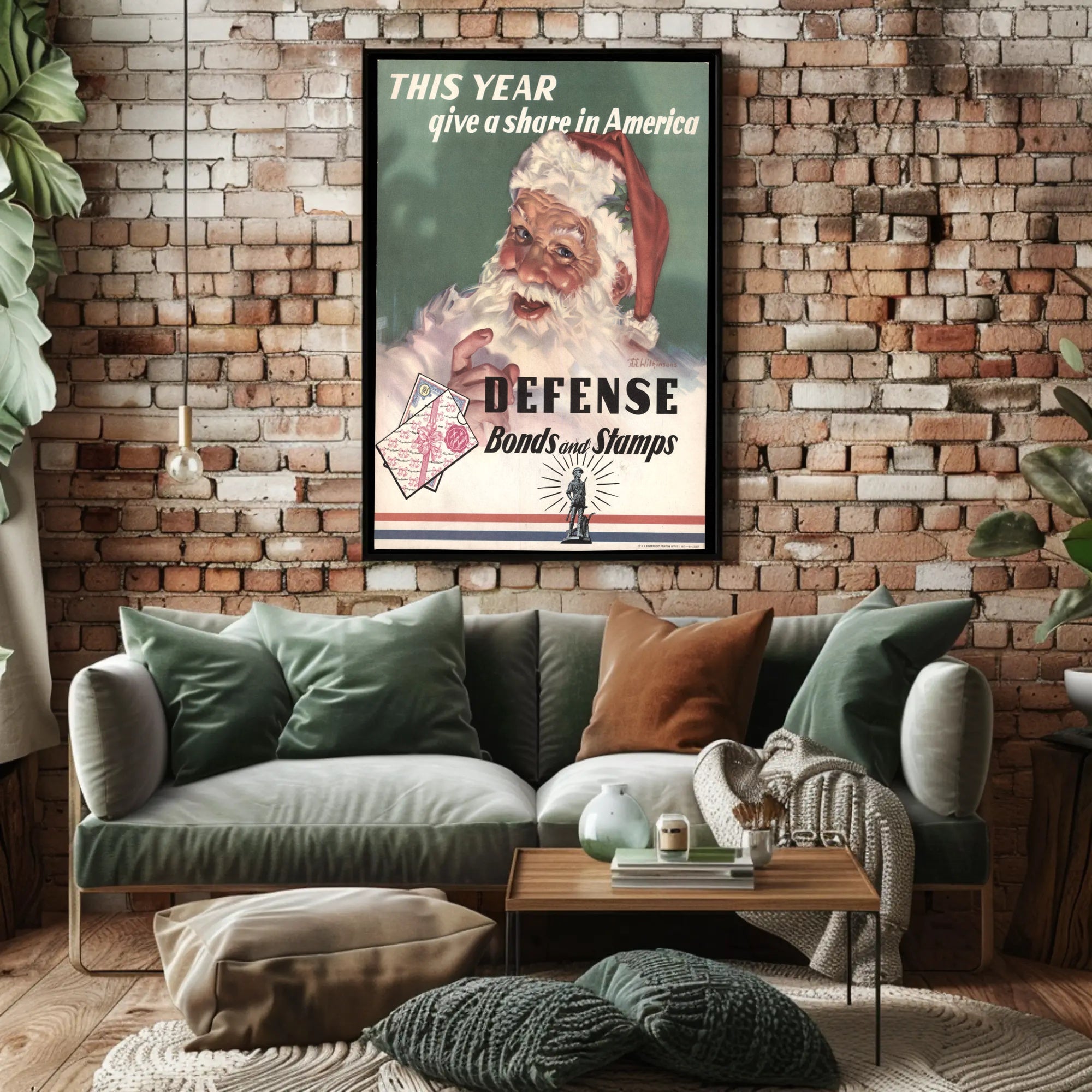 Santa Encourages Investment in America Poster PosterGoat