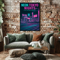 Tokyo Shibuya Crossing Neon Cityscape Urban or Cityscape Poster