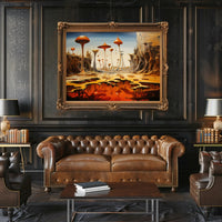 Alien World Mushroom Landscape Futuristic Sci-Fi Poster