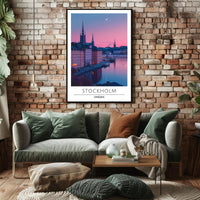 Serene Evening View of Stockholm Urban Cityscape Poster