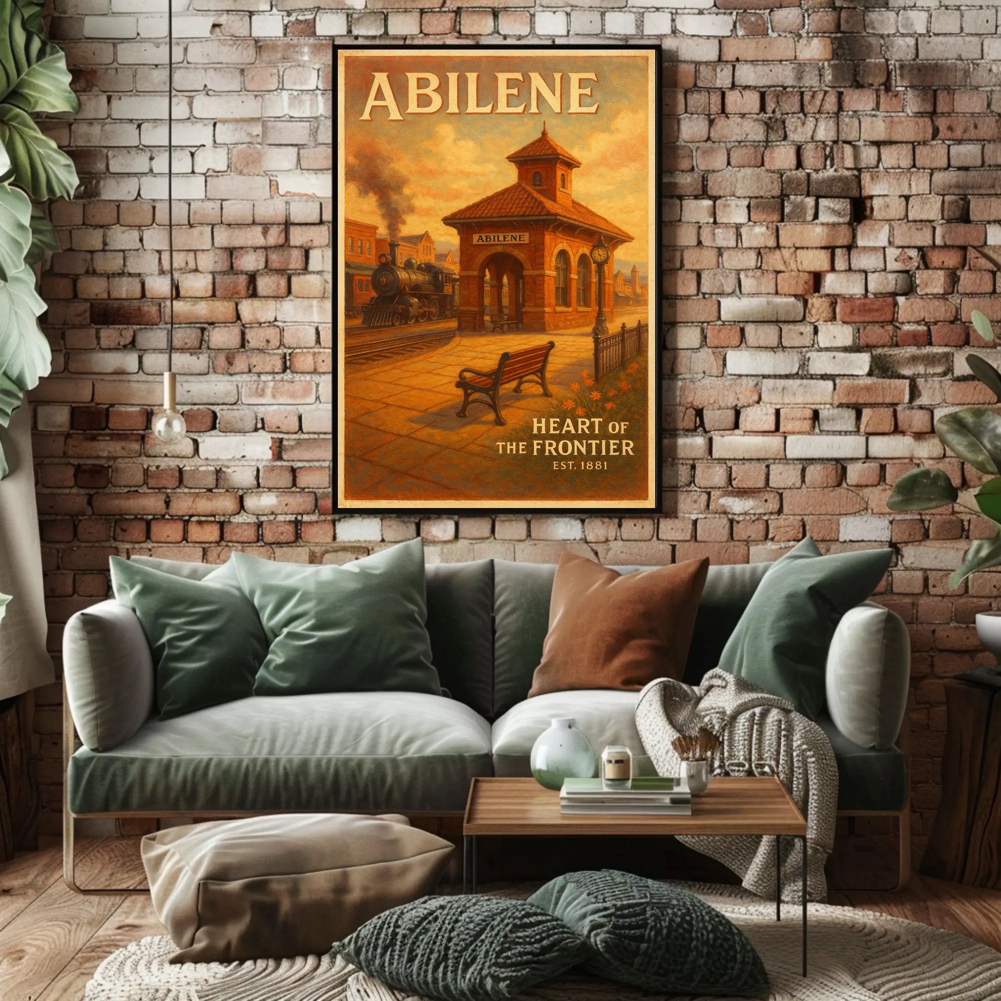 Abilene Vintage Travel Poster Heart Of Frontier